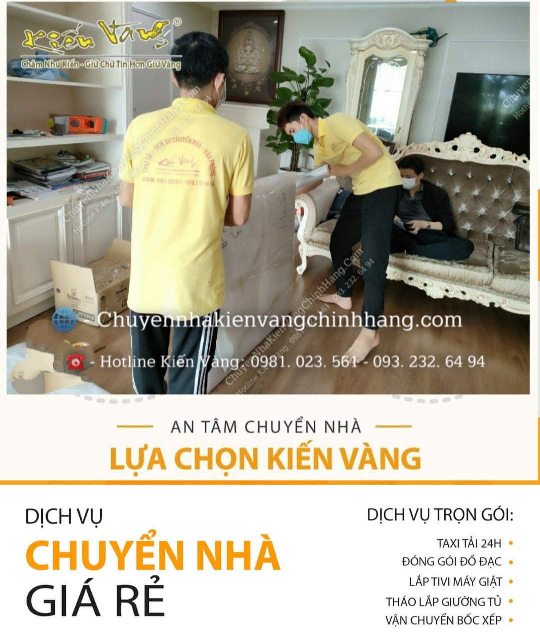 Dịch vụ chuyển nhà chuyên nghiệp Hà Nội trọn gói giá rẻ Kiến Vàng 2